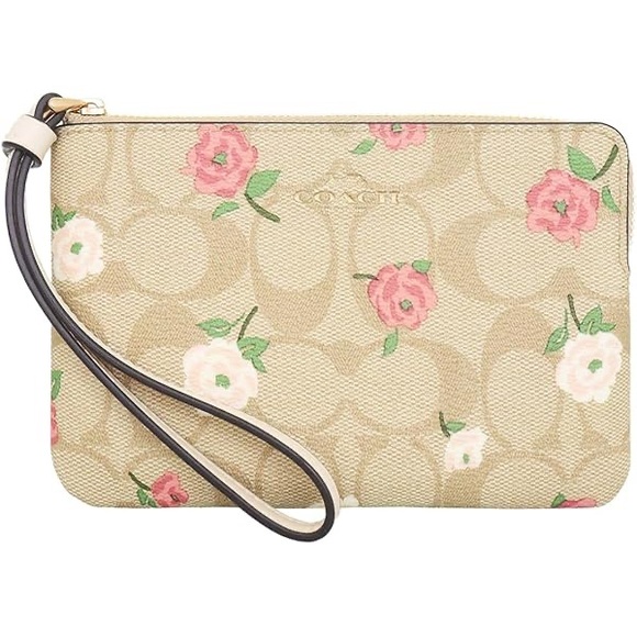 Coach Handbags - Coach Corner Zip Wristlet Floral Print NWT